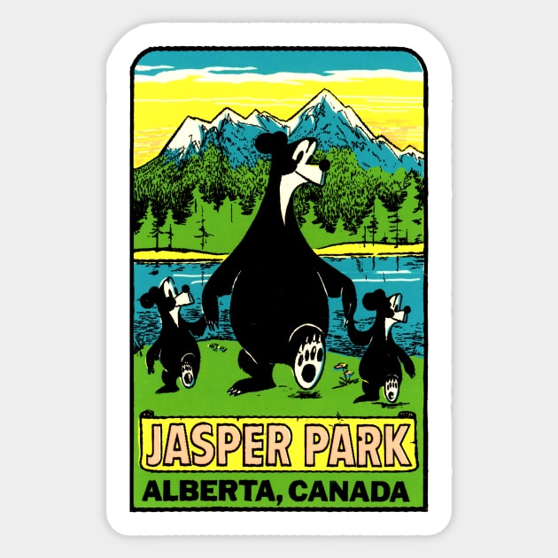 Jasper National Park Alberta Canada Vintage Sticker by Hilda74